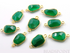 Green Onyx Faceted Oval Connector, (BZC7363-SM)